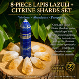 8-stykki Lapis Lazuli + Sitrine Shards Sett