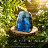 27-stykki kristalrafall og kúlusett með Flash Labradorite