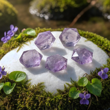 Amethyst Sacred Geometry Hand Cut Faceted Crystal