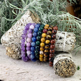 Seven Chakra Stone Bracelet (7-Piece Set)