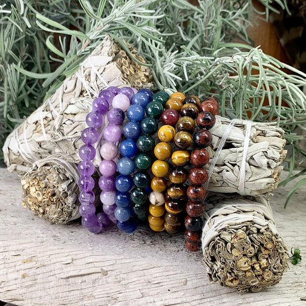 Seven Chakra Stone Bracelet (7-Piece Set)
