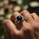 Black Onyx & Silver Sacred Strength Ring