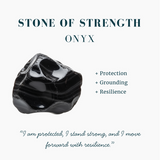 Black Onyx & Silver Teardrop Necklace