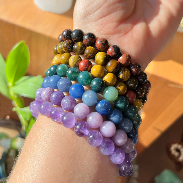 Seven Chakra Stone Bracelet (7-Piece Set)