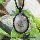 Montana Moss Agate Macramé Pendant Necklace