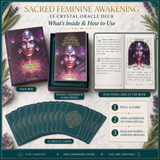 🌙 Sacred Feminine Awakening 13 Oracle kortstokkur + lítill gimsteinar