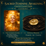 🌙 Sacred Feminine Awakening 13 Oracle kortstokkur + lítill gimsteinar