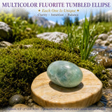 Mehrfarbige Fluorit-Trommelellipse