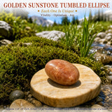 Ellipse roulée en pierre de soleil dorée