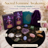 🌙 Sacred Feminine Awakening Oracle Deck & 13 Crystal Companion Set