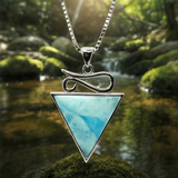 Larimar Silver Trinity Necklace