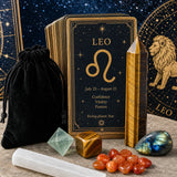 ♌ Ljón - 23. júlí - 21. ágúst - Zodiac Crystal Fusion sett með poka