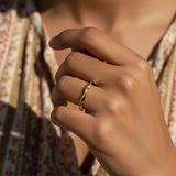 Gold Wave Ring of Flow