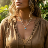 Rainbow Moonstone Halo Pendant in Silver