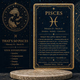 ♓ Fiskar - 19. febrúar - 20. mars - Zodiac Crystal Fusion Sett með poka