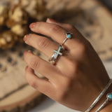 70% OFF - Opal & Silver Ring of Faith & Angel Aura Quartz Point