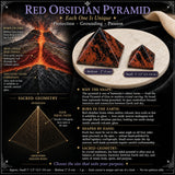 Pyramide aus rotem Obsidian – mittelgroß